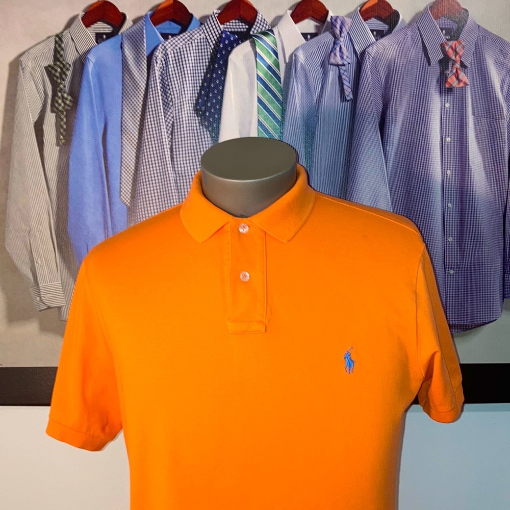 Simply beautiful colors dark bright orange Polo